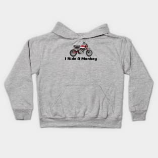 I Ride a Monkey - Monkey Motorcycle Shirt Kids Hoodie